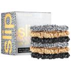 Slip Small Slipsilk Scrunchies Leopard, Black, Caramel 6 Pack