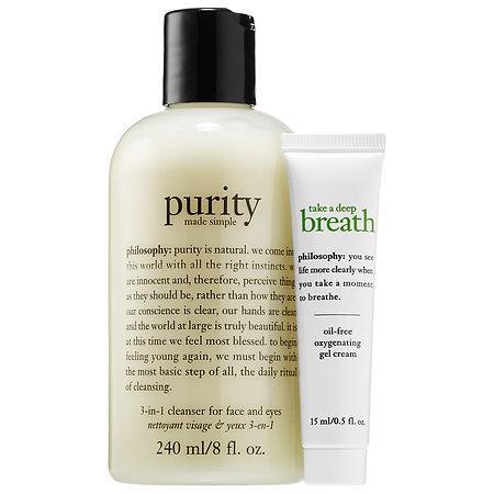 Philosophy Purity + Take A Deep Breath Oxygenating Gel Cream Duo