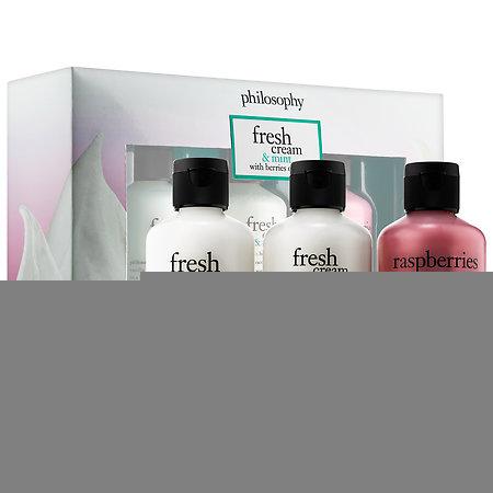 Philosophy Fresh Cream & Mint With Berries On Top Shampoo, Shower Gel & Bubble Bath Trio 3 X 6.0 Oz/ 180 Ml