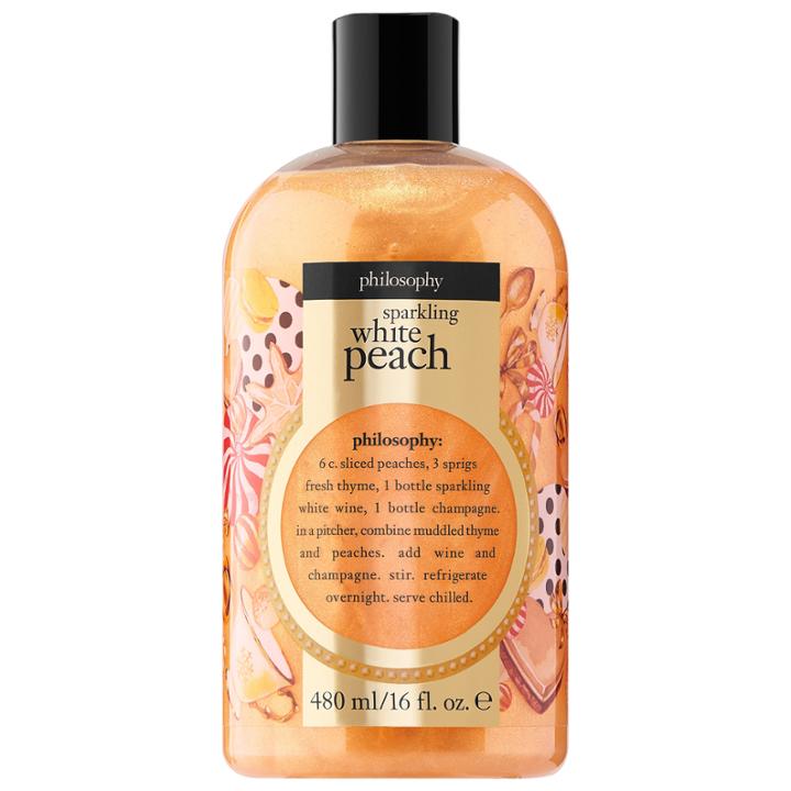 Philosophy Sparkling White Peach Shampoo, Shower Gel & Bubble Bath 16 Oz/ 480 Ml