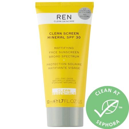 Ren Clean Skincare Clean Screen Mattifying Face Sunscreen Spf 30 1.7 Oz/ 50 Ml
