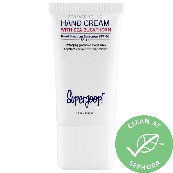 Supergoop! Forever Young Hand Cream With Sea Buckthorn Broad Spectrum Sunscreen Spf 40 Pa+++ Mini 1 Oz/ 30 Ml