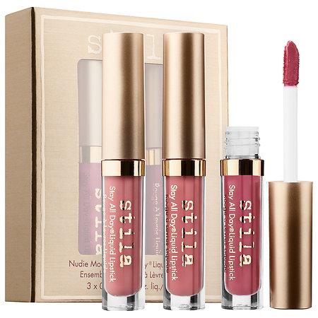Stila Nudie Mood Stay All Day Liquid Lipstick Set Stay All Day Liquid Lipstick In Perla, Patina, Baci