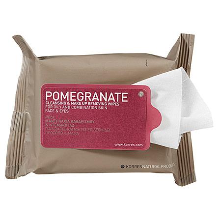 Korres Pomegranate Cleansing & Make Up Removing Wipes For Oily And Combination Skin