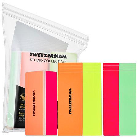 Tweezerman Neon Hot 4-in-1 File, Buff, Smooth & Shine Block