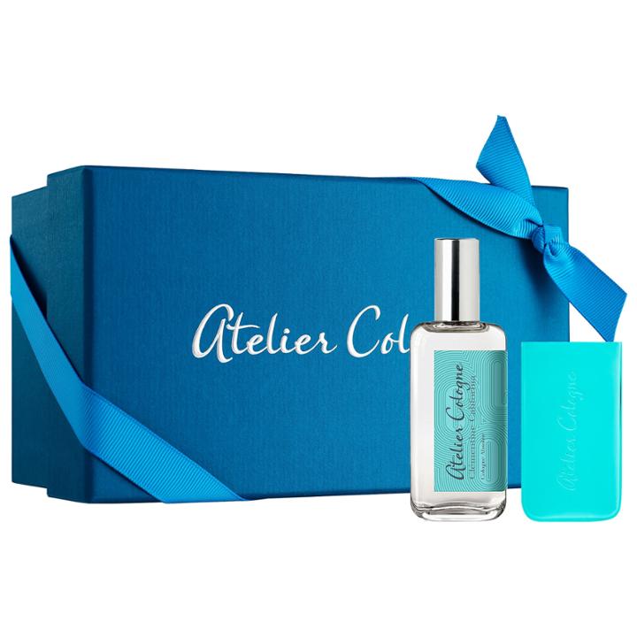 Atelier Cologne Clementine California Cologne Absolue Pure Perfume + Leather Case Set 1 Oz/ 30 Ml