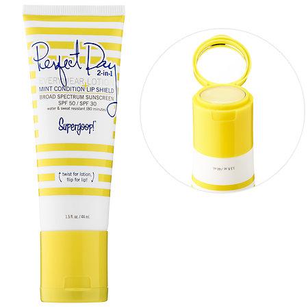 Supergoop! Perfect Day 2-in-1 Everywear Lotion Spf 50 + Mint Condition Lip Shield Spf 30 1.5 Oz/ 44 Ml