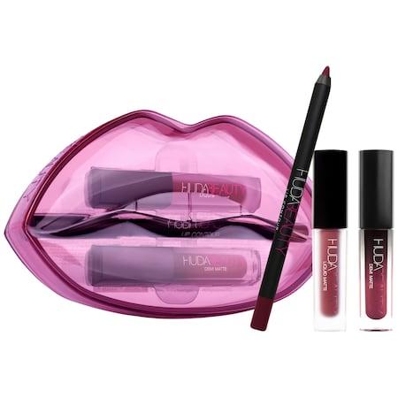 Huda Beauty Demi Matte & Cream Lip Set Bawse & Famous