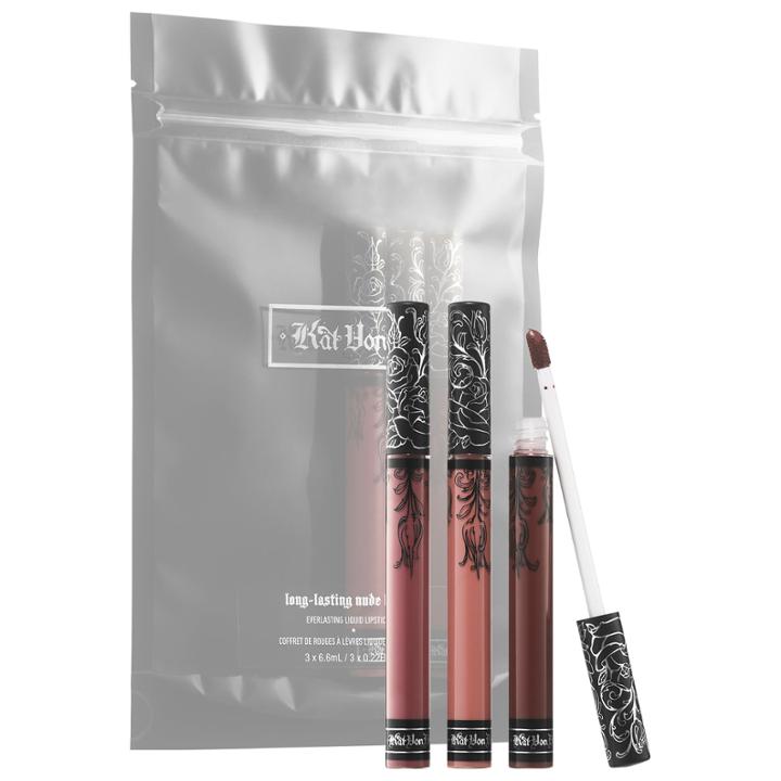 Kat Von D Long-lasting Nude Lip Trio 3 X 0.22 Oz/ 6.6 Ml