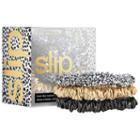 Slip Small Slipsilk Scrunchies Leopard, Black, Caramel 3 Pack