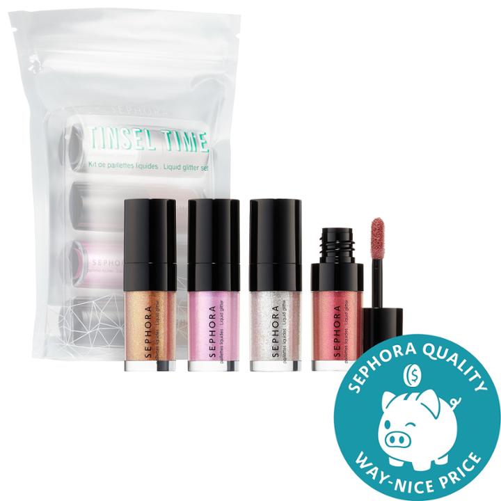 Sephora Collection Tinsel Time Liquid Glitter Set 4 X 0.14 Oz/ 16ml