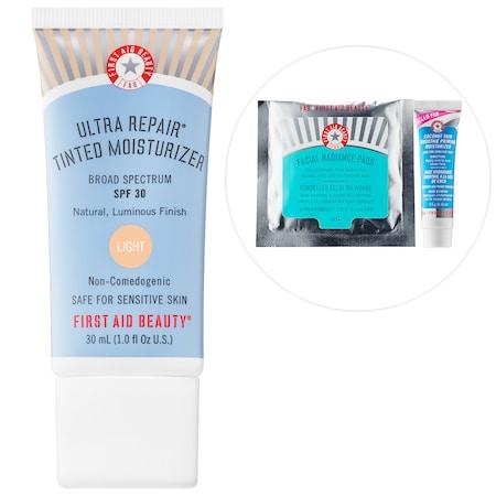 First Aid Beauty Ultra Repair Tinted Moisturizer Spf 30 Customizable Kit Light - For Light Skin With Cool Neutrals To Pink Undertones