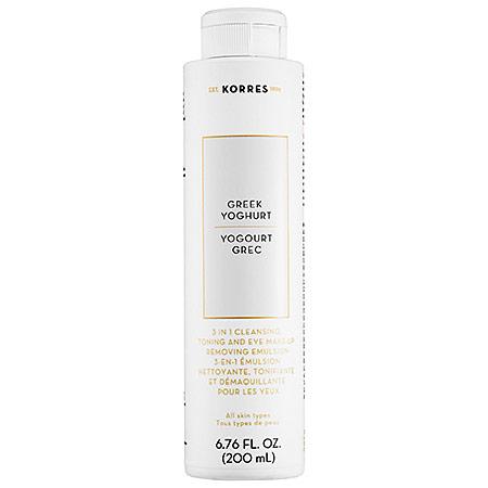Korres Greek Yoghurt 3-in-1 Cleansing, Toning And Eye Make-up Removing Emulsion 6.76 Oz/ 200 Ml
