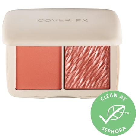 Cover Fx Monochromatic Matte + Shimmer Blush Duo Soft Peach 0.51 Oz/ 14.5 G
