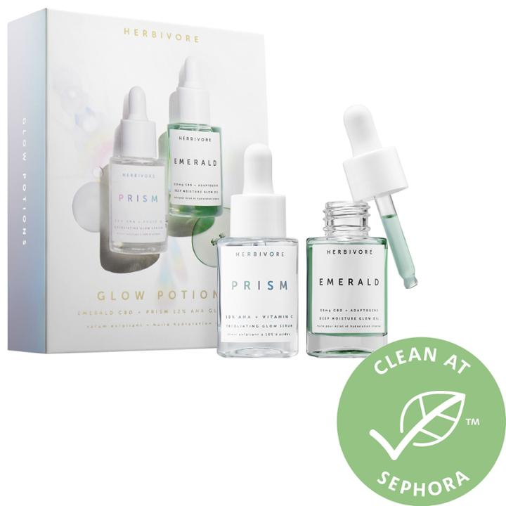 Herbivore Glow Potions Emerald Cbd + Prism 12% Aha Glow Duo