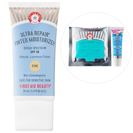 First Aid Beauty Ultra Repair Tinted Moisturizer Spf 30 Customizable Kit Bone - For Extra Pale Skin With Warm Neutral To Pink Undertones