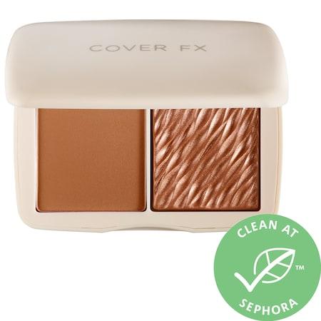 Cover Fx Monochromatic Matte + Shimmer Bronzer Duo Sunkissed Bronze 0.51 Oz/ 14.5 G