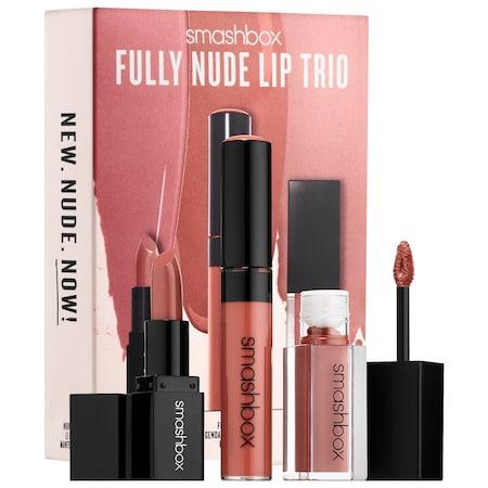Smashbox Fully Nude Lip Set Liquid Lipstick In Stepping Out/ Liquid Pigment In Rose B4 Bros/ Cream Lipstick In Audition