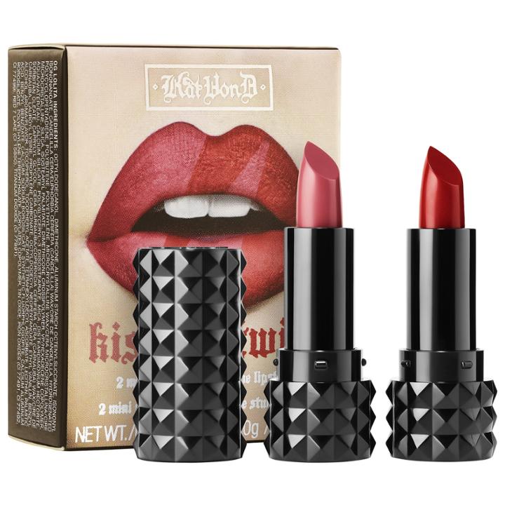 Kat Von D Kitten Mini Kiss Me Twice Studded Kiss Crme Lipstick Set
