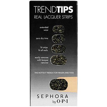 Sephora By Opi Trend Tips Black & Gold Glitter