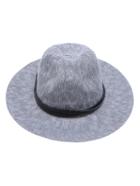 Shein Grey Faux Leather Band Braided Fedora Hat