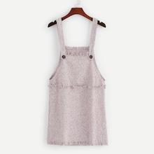 Shein Frayed Edge Tweed Overall Dress