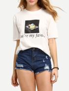 Shein Basic Graphic Print T-shirt