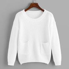 Shein Pocket Detail Solid Jumper