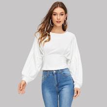 Shein Batwing Sleeve Crop Sweatshirt