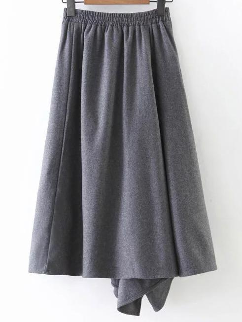 Shein Grey Wide Leg Asymmetrical Pants