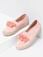 Shein Pom Pom Decorated Woven Flats