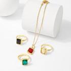 Shein Gemstone Detail Bracelet & Ring Set 3pcs