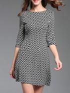 Shein Black Crew Neck Knit Shift Dress