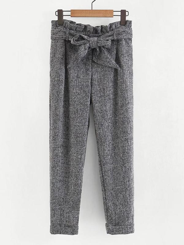 Shein Frill Waist Self Tie Pants