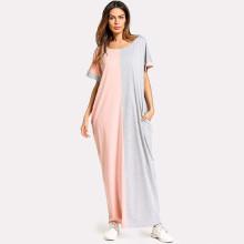 Shein Color Block Long Hijab Dress