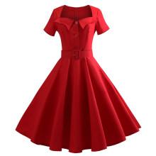 Shein Single Breasted Belted Flare Dress