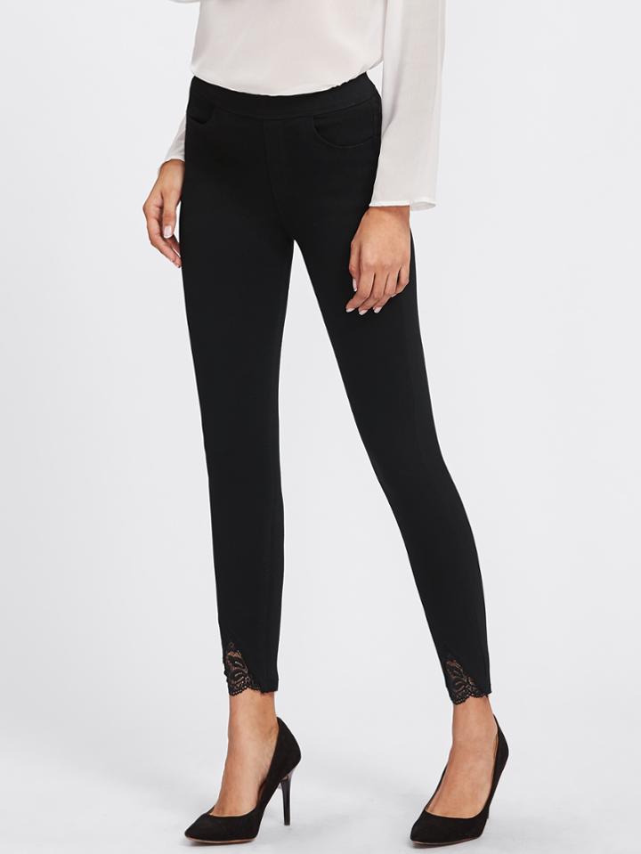 Shein Lace Contrast Pants