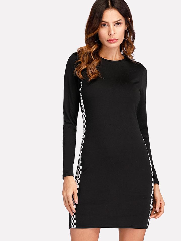 Shein Contrast Gingham Side Dress