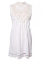 Rosewe Woman Essential Lace Patchwork Sleeveless White Dress For Woman