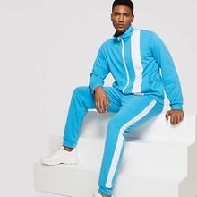 Shein Men Contrast Panel Zip Up Sweatshirt & Pants Set