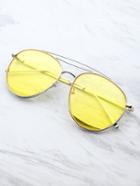 Shein Metal Top Bar Aviator Sunglasses