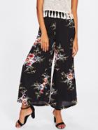 Shein Floral Chiffon Wide Leg Pants