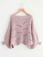 Shein Loose Knit Scalloped Dolman Sweater