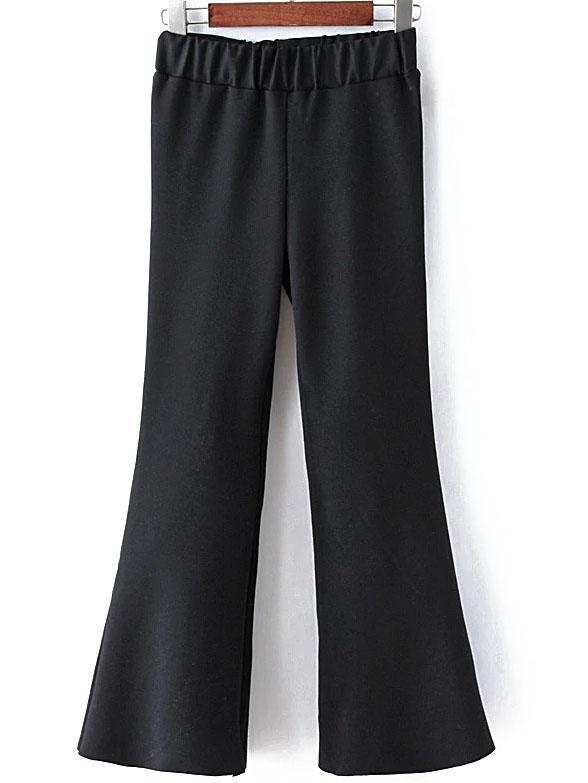 Shein Black Elastic Waist Bell Pant