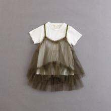 Shein Girls Basic Tee With Mesh Cami