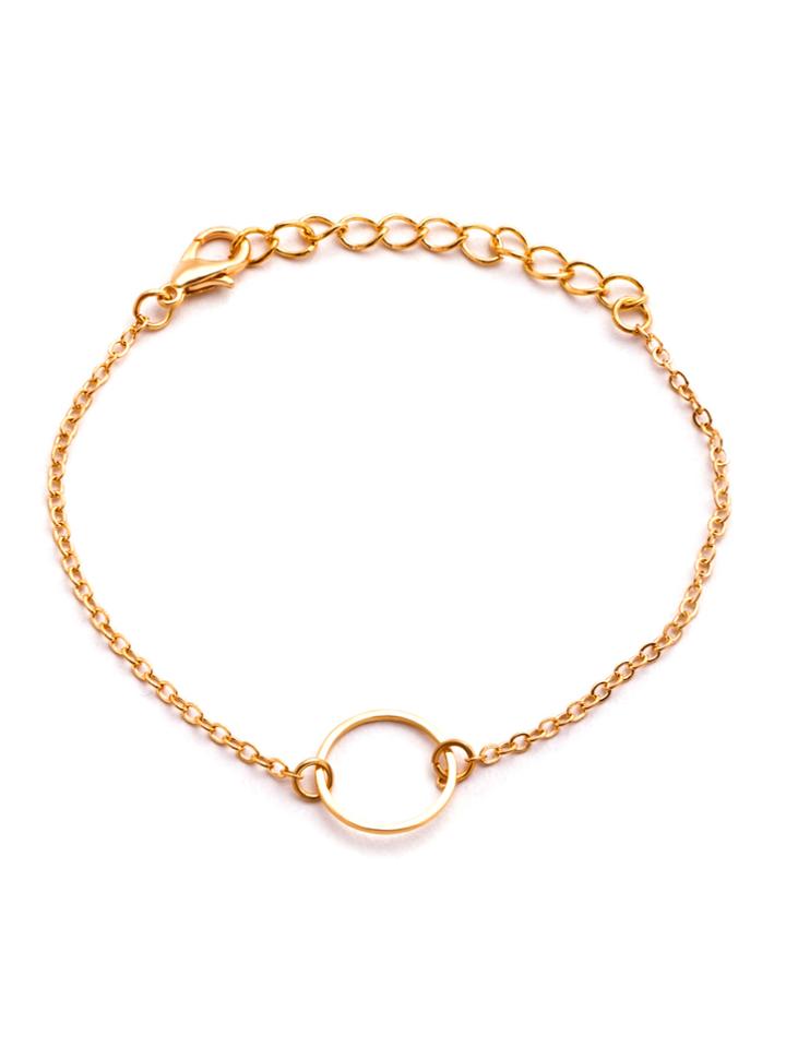 Shein Gold Plated Hollow Circle Chain Bracelet