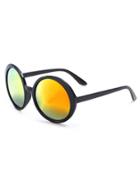 Shein Black Frame Yellow Round Lens Sunglasses