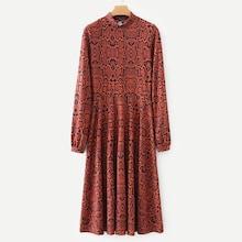 Shein Snakeskin Print Mock Neck Dress