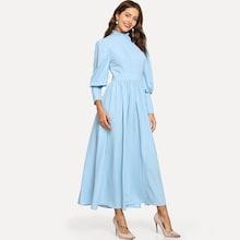 Shein Frilled Neck Lantern Sleeve Fit & Flare Dress