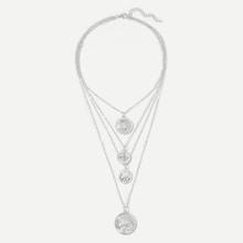 Shein Coin Pendant Layered Chain Necklace